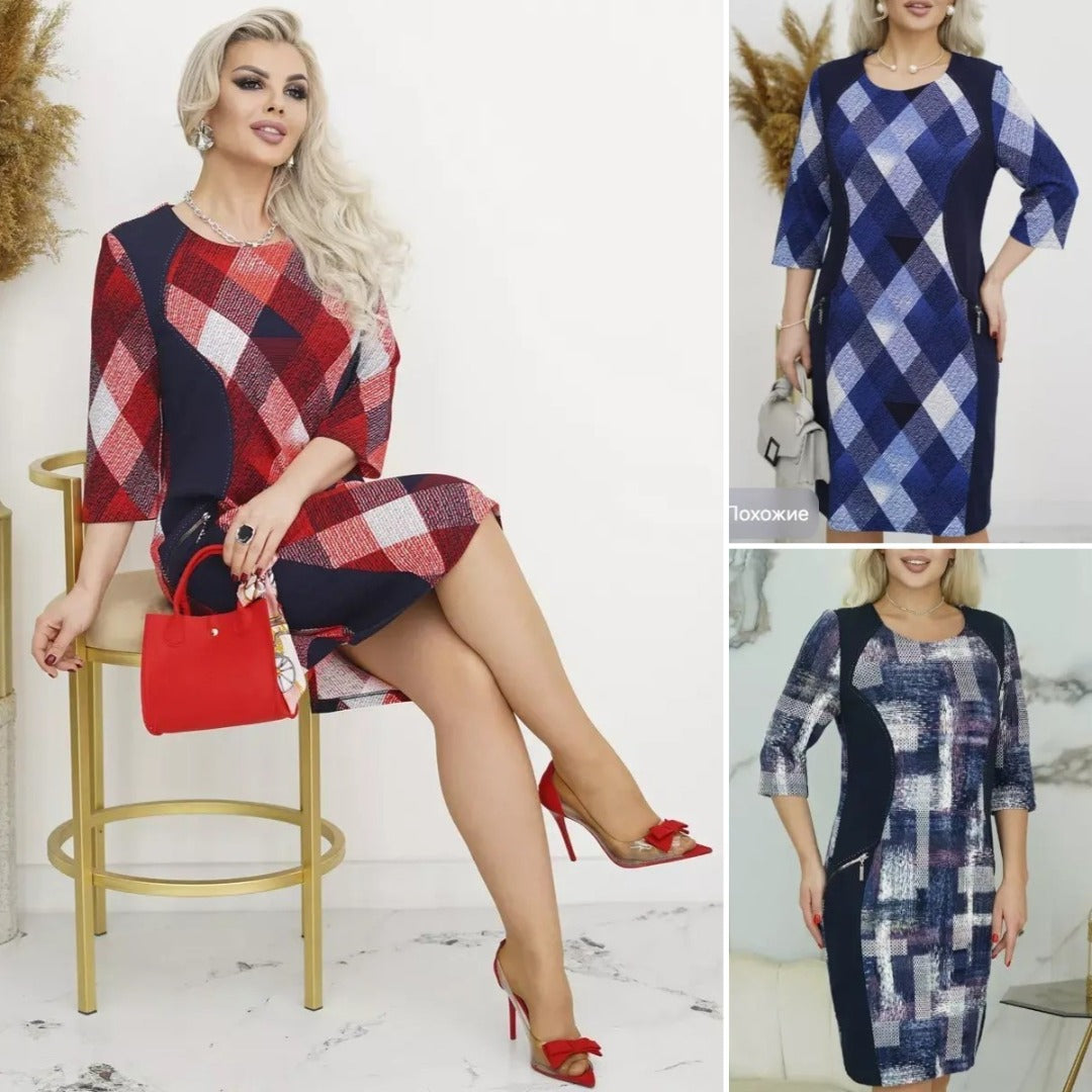 🎁【Kupite 1, dobite 1 bezplačno】 【S-5XL】👗Nová modna karirasta obleka 2024, elegantna in preprosta