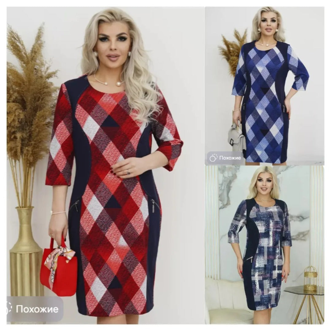 🎁【Kupite 1, dobite 1 bezplačno】 【S-5XL】👗Nová modna karirasta obleka 2024, elegantna in preprosta