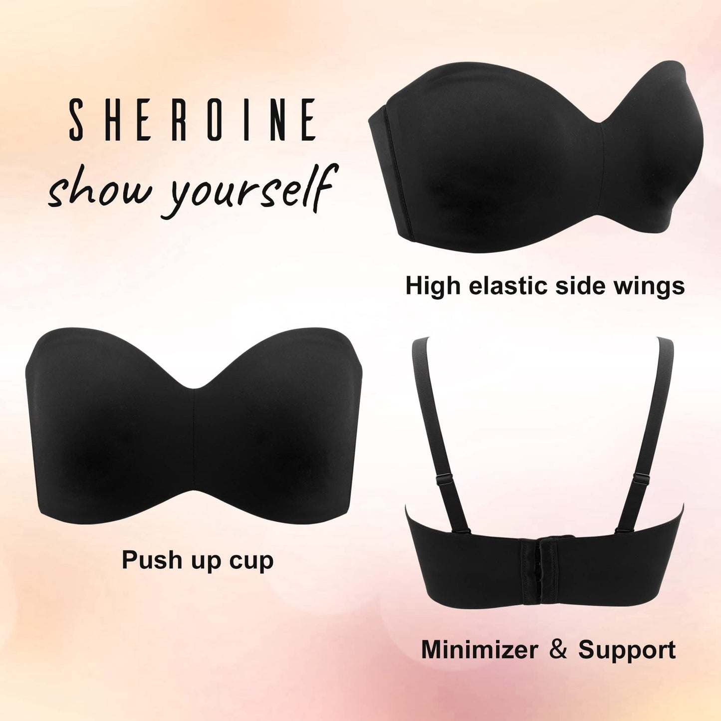 Propagace - Plus size odnímatelná podprsenka bandeau