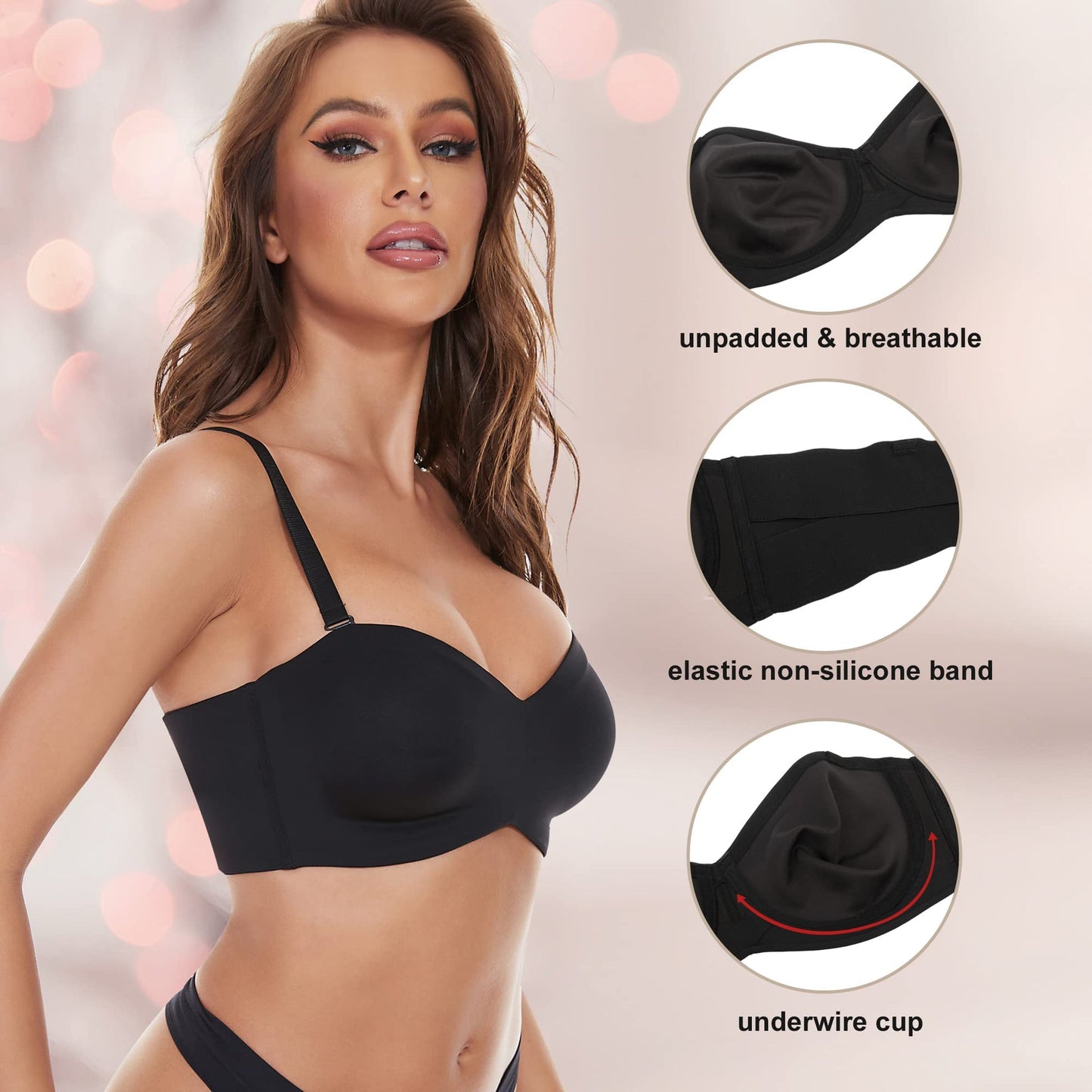 Propagace - Plus size odnímatelná podprsenka bandeau