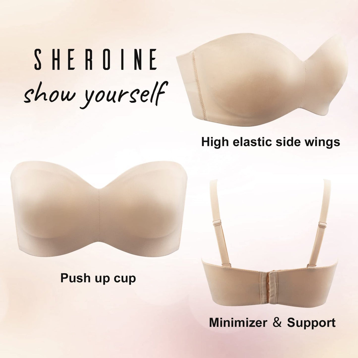 Propagace - Plus size odnímatelná podprsenka bandeau
