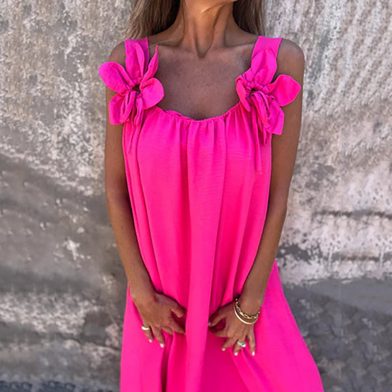 💕AKCE SLEVA 31 % 💕Dámské elegantní maxi šaty s květinovým popruhem