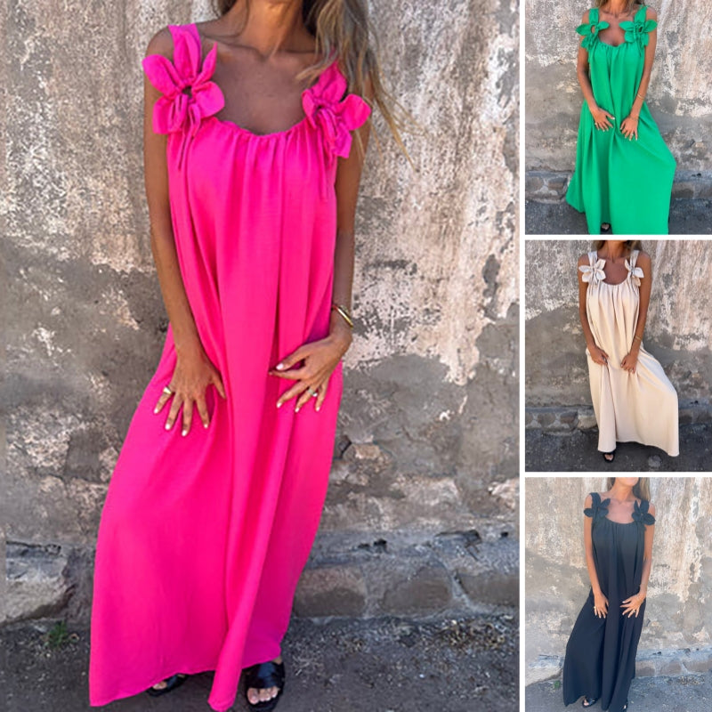 💕AKCE SLEVA 31 % 💕Dámské elegantní maxi šaty s květinovým popruhem
