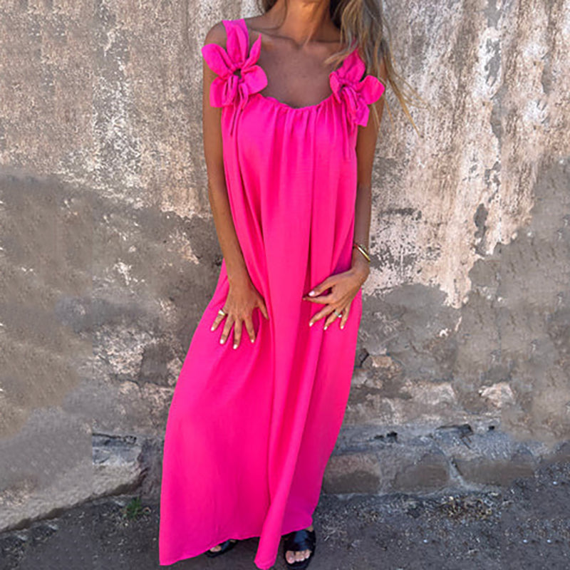 💕AKCE SLEVA 31 % 💕Dámské elegantní maxi šaty s květinovým popruhem
