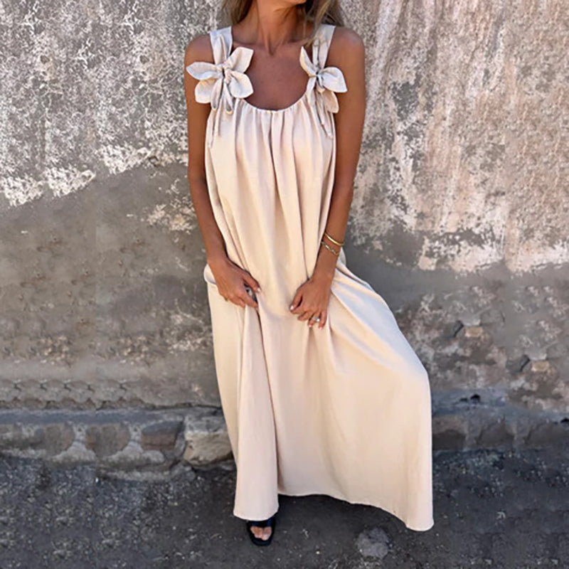 💕AKCE SLEVA 31 % 💕Dámské elegantní maxi šaty s květinovým popruhem