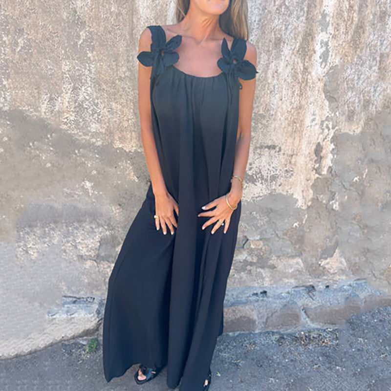 💕AKCE SLEVA 31 % 💕Dámské elegantní maxi šaty s květinovým popruhem