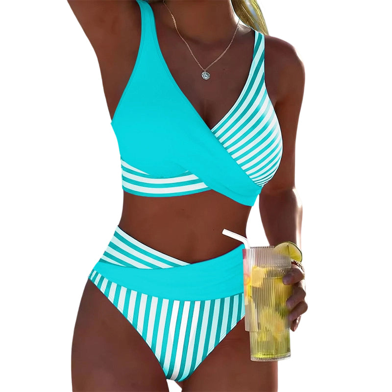 🎨 Barevný Blokový Bikiny – Skladem & Dobírka | Trendy Dvousvazkový Plavkový Set – Perfektní Na Léto 👙✨☀️