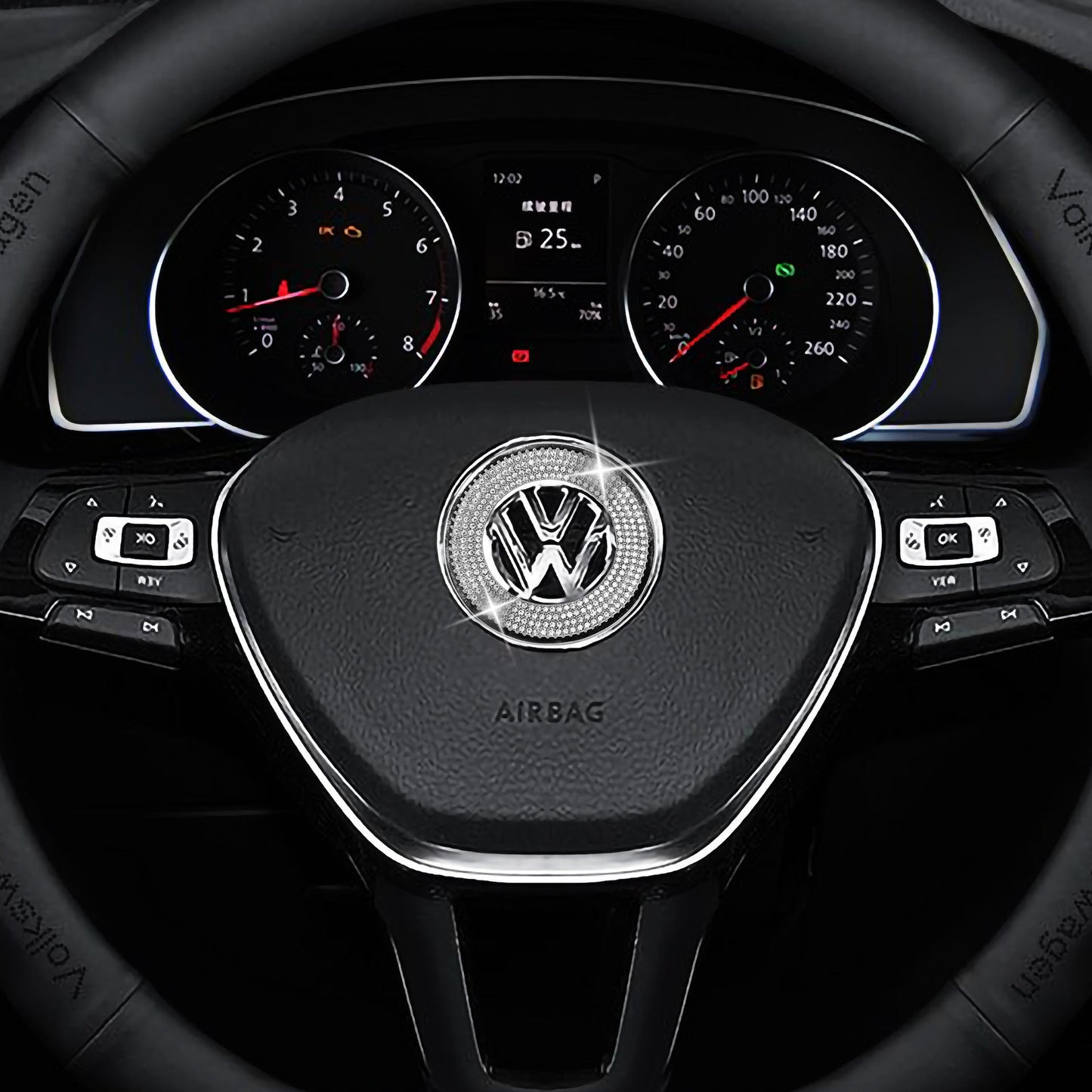 HOT SALE🎉50% OFF🎉Creative Steering Wheel Crystal Sticker