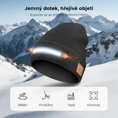 Nabíjitelná čepice s LED osvětlením a Bluetooth