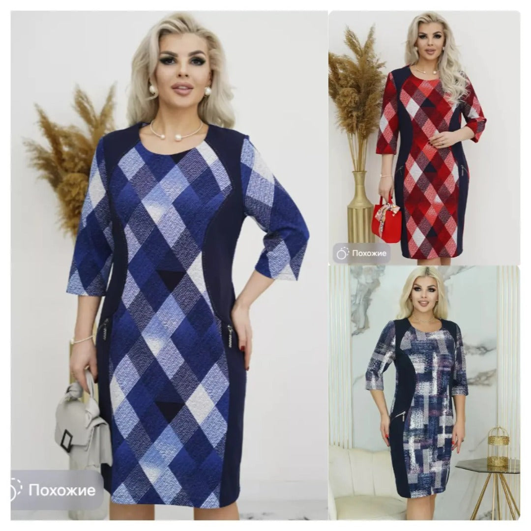 🎁【Kupite 1, dobite 1 bezplačno】 【S-5XL】👗Nová modna karirasta obleka 2024, elegantna in preprosta