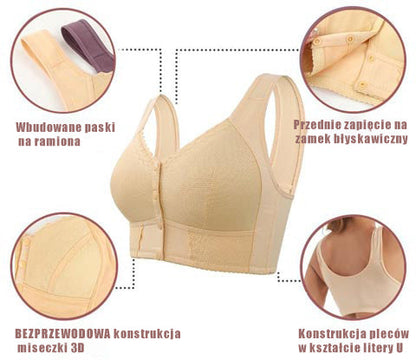 Prodyšná dámská velká podprsenka s předním otevíráním [1+1 zdarma
