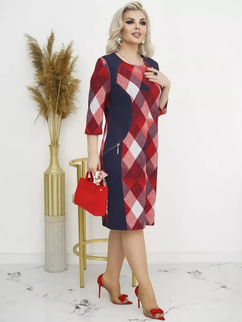 🎁【Kupite 1, dobite 1 bezplačno】 【S-5XL】👗Nová modna karirasta obleka 2024, elegantna in preprosta
