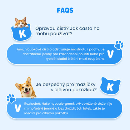 🐱🐈 Jemná rostlinná deodorantová pěna pro domácí mazlíčky