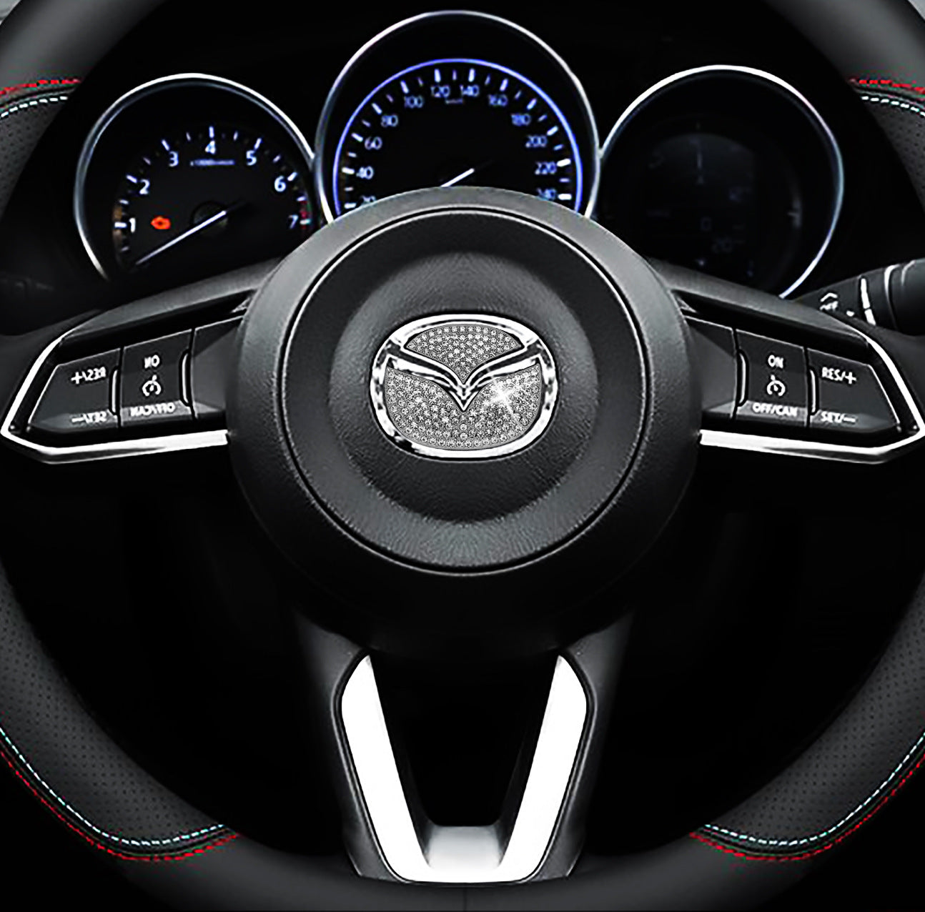 HOT SALE🎉50% OFF🎉Creative Steering Wheel Crystal Sticker