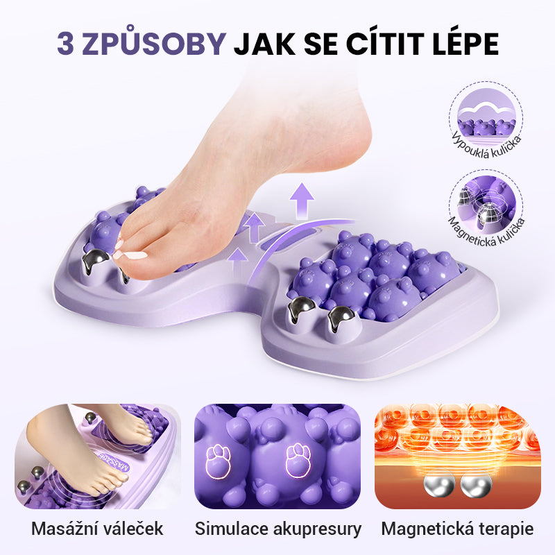 💜🦶 Přenosný dvojitý masážní válec na chodidla