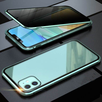 Magnetické pouzdro na iPhone s ochranným sklem a kovem