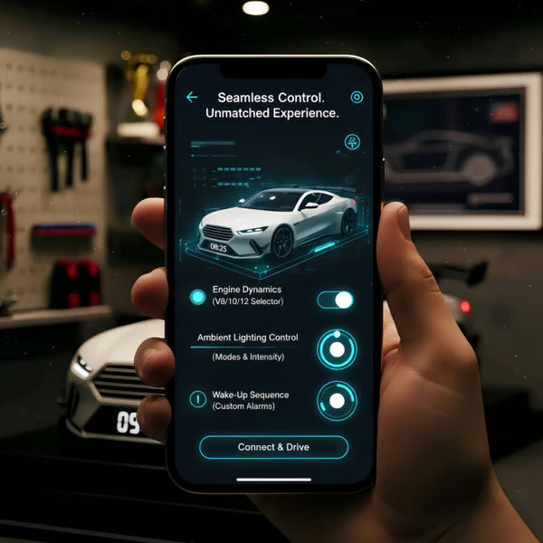 🔥Budík ve tvaru hypercar 🏎️Realistické zvukové a světelné efekty motoru
