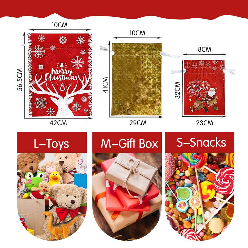 🔥Kupte 2 a dostanete 1 zdarma🎅🎁Vánoční dárková taška se stahovací šňůrkou