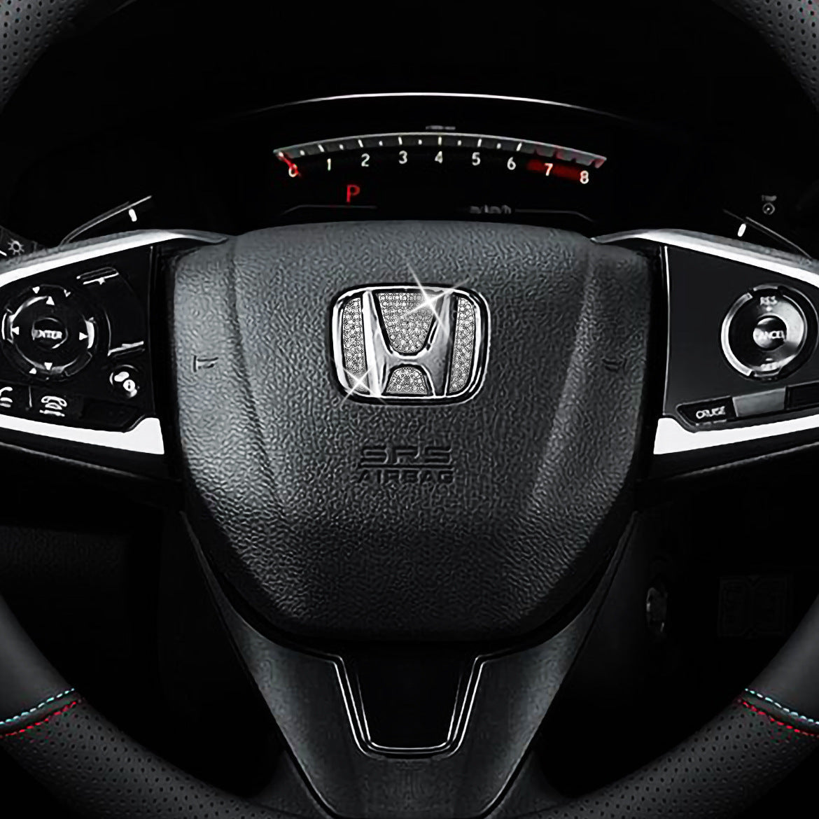HOT SALE🎉50% OFF🎉Creative Steering Wheel Crystal Sticker