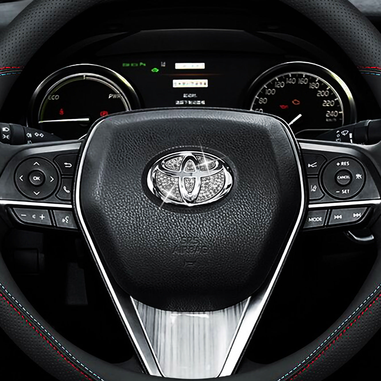 HOT SALE🎉50% OFF🎉Creative Steering Wheel Crystal Sticker