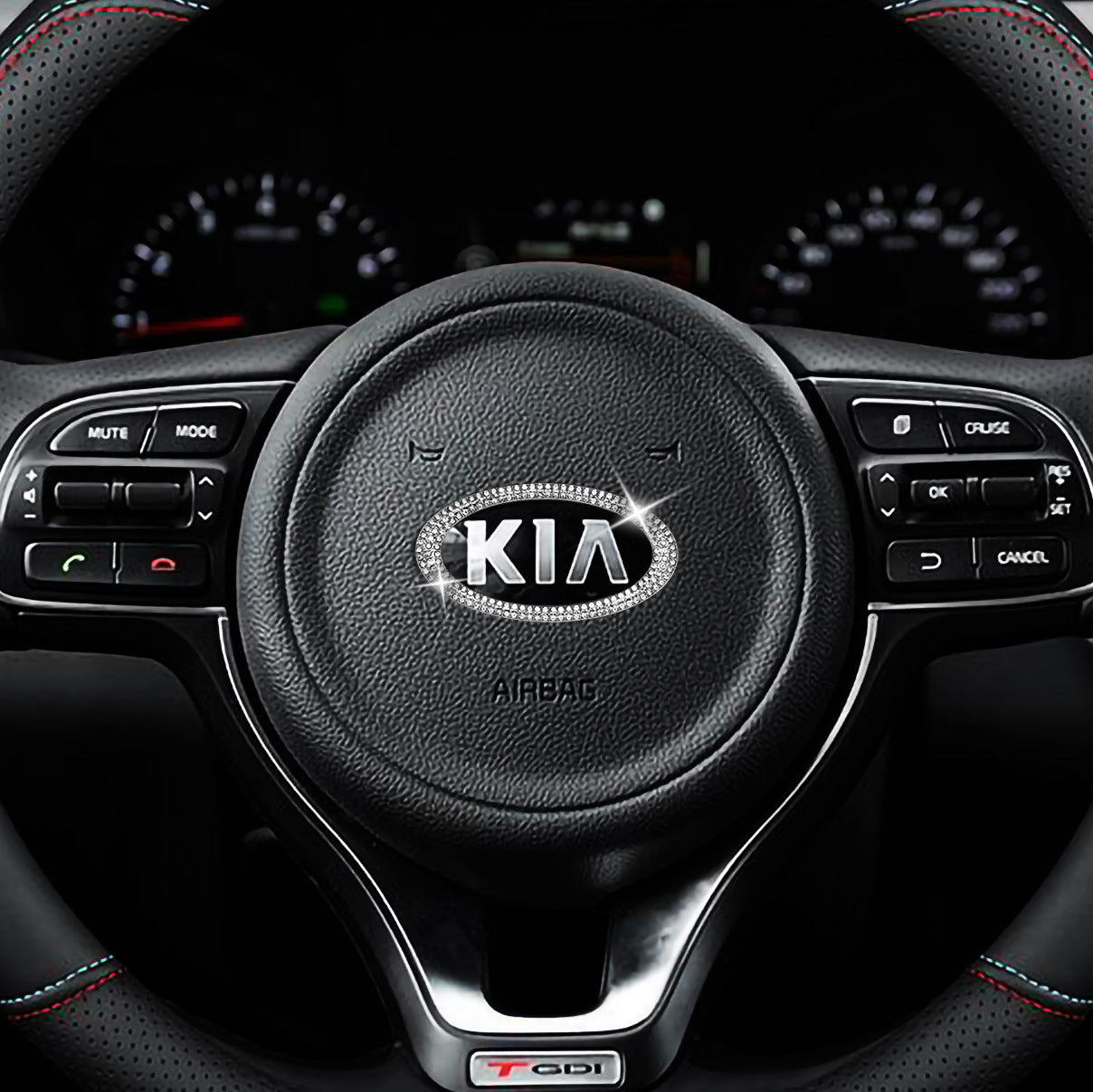 HOT SALE🎉50% OFF🎉Creative Steering Wheel Crystal Sticker