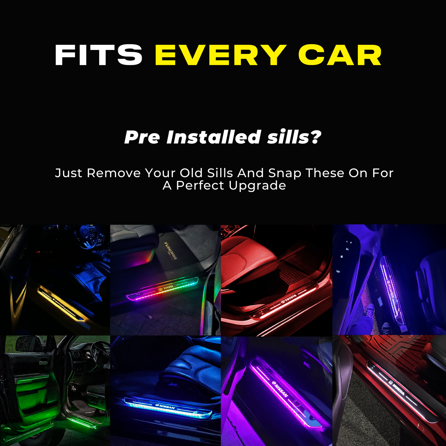 BloomCar™ LED prahové lišty Pro
