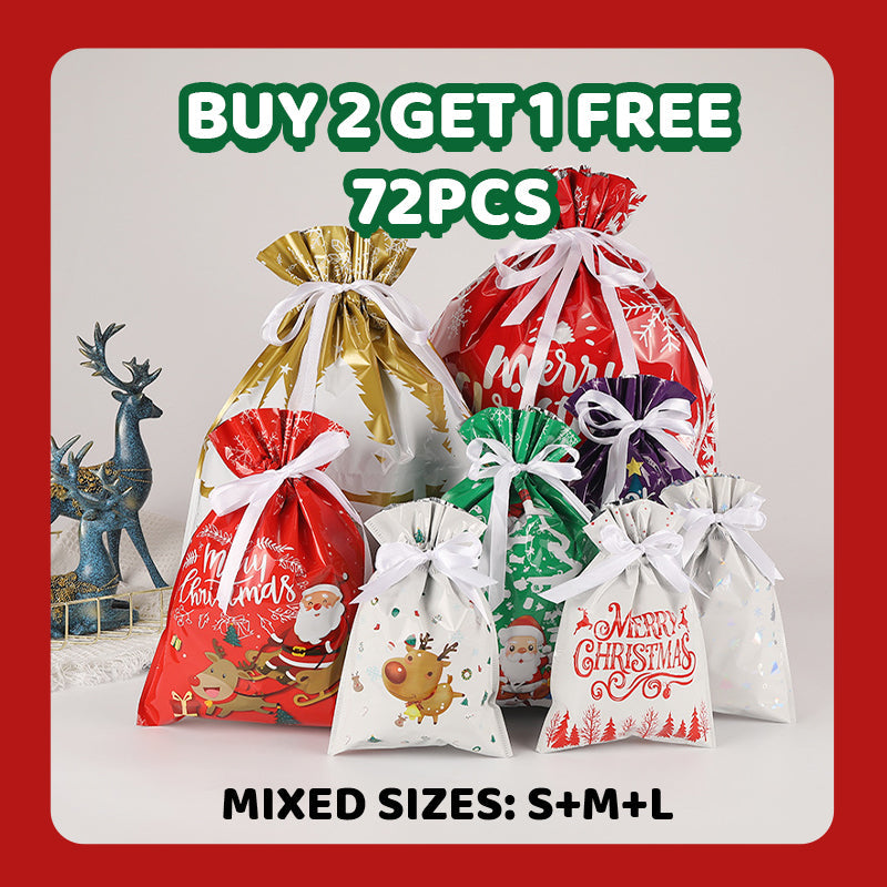 🔥Kupte 2 a dostanete 1 zdarma🎅🎁Vánoční dárková taška se stahovací šňůrkou