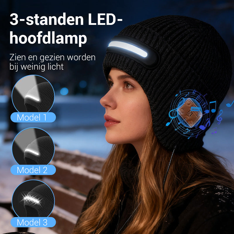 Nabíjitelná čepice s LED osvětlením a Bluetooth