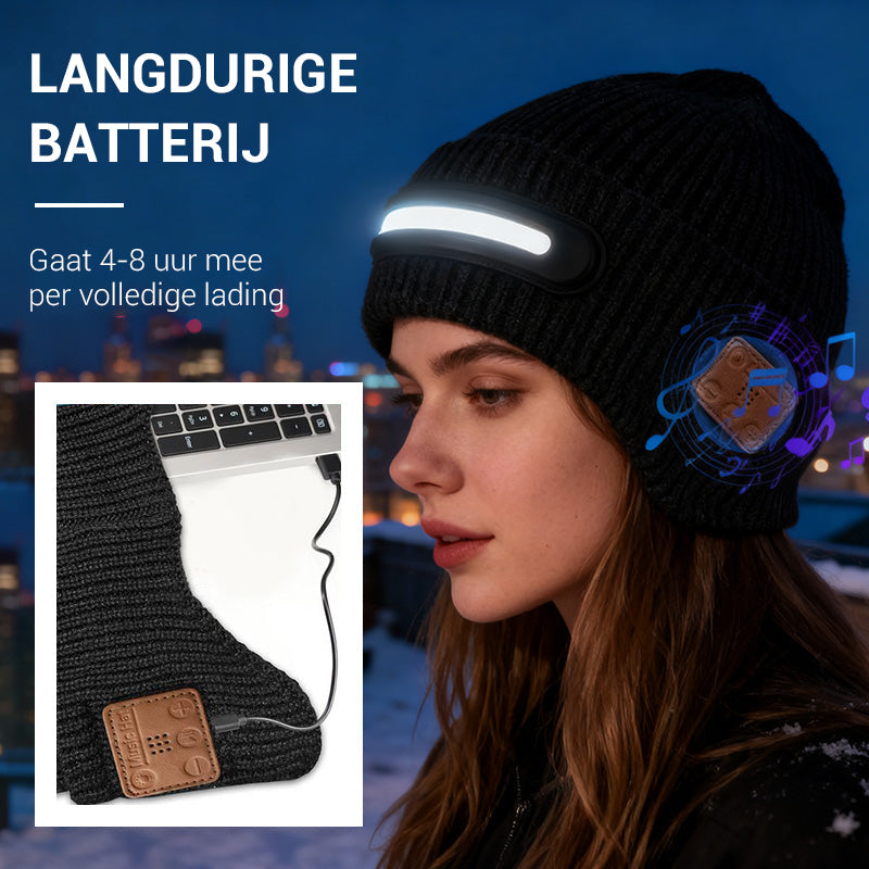 Nabíjitelná čepice s LED osvětlením a Bluetooth