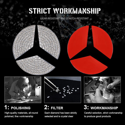 HOT SALE🎉50% OFF🎉Creative Steering Wheel Crystal Sticker