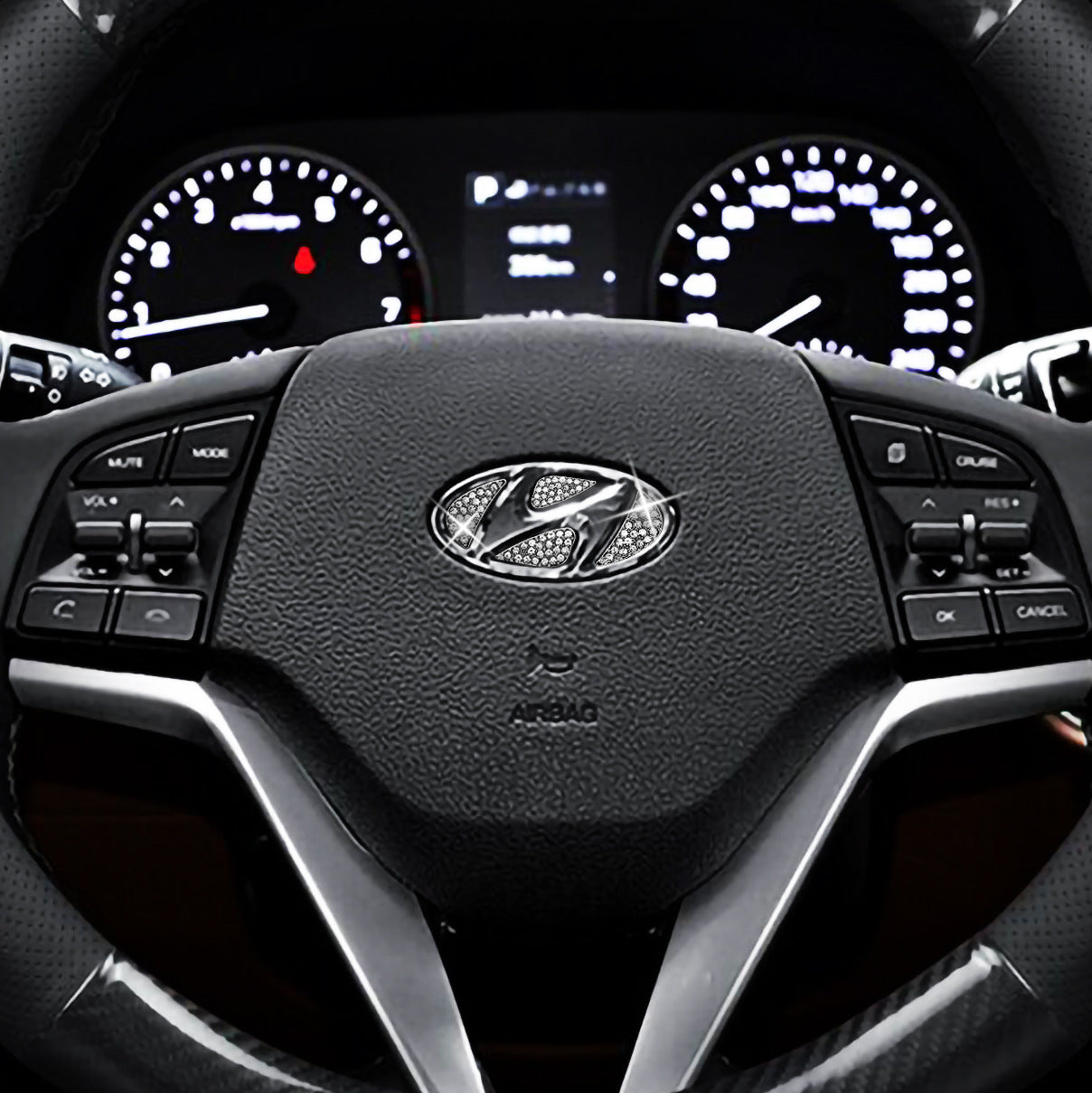 HOT SALE🎉50% OFF🎉Creative Steering Wheel Crystal Sticker