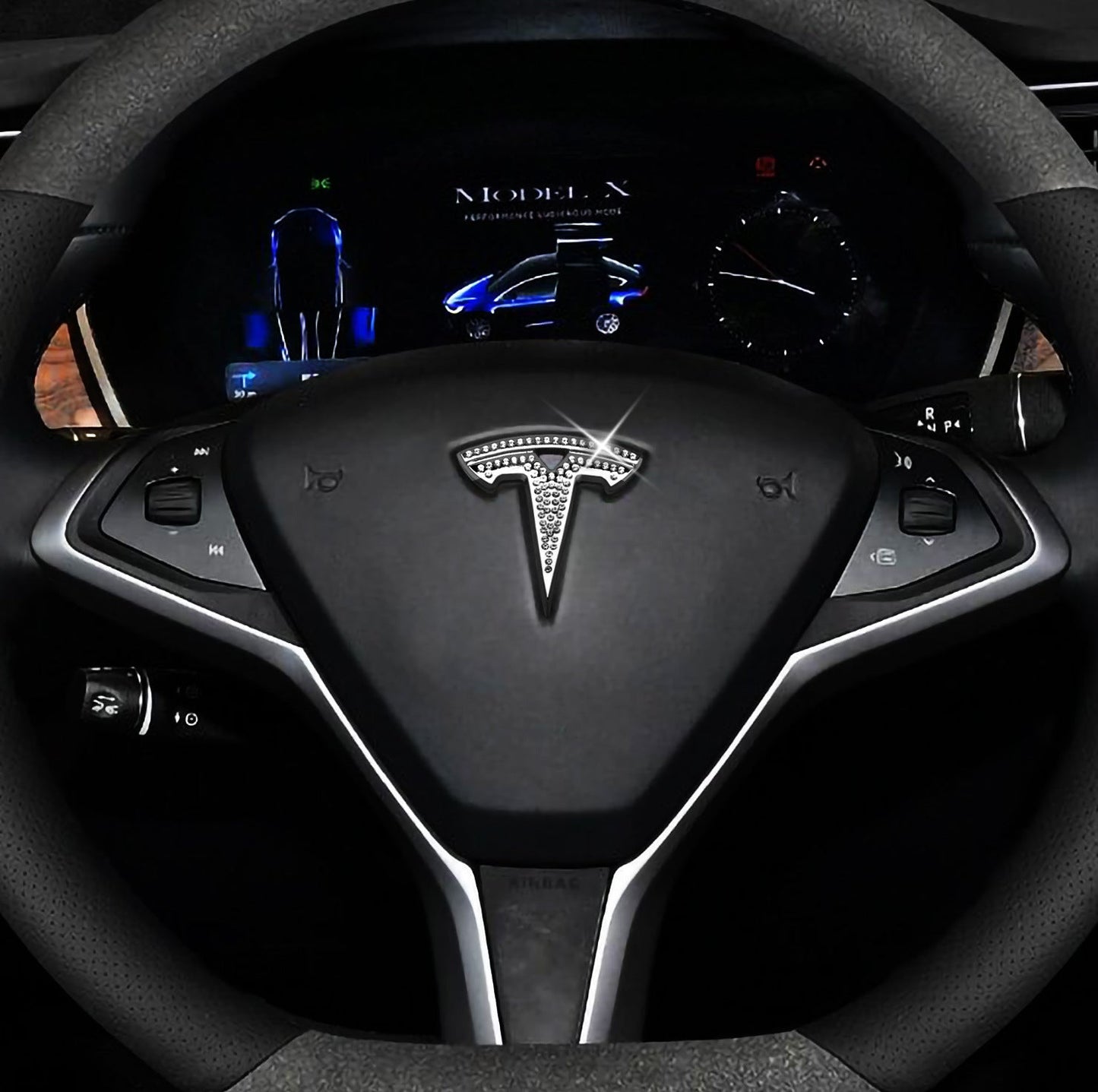 HOT SALE🎉50% OFF🎉Creative Steering Wheel Crystal Sticker