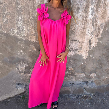 💕AKCE SLEVA 31 % 💕Dámské elegantní maxi šaty s květinovým popruhem
