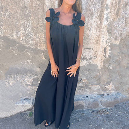 💕AKCE SLEVA 31 % 💕Dámské elegantní maxi šaty s květinovým popruhem