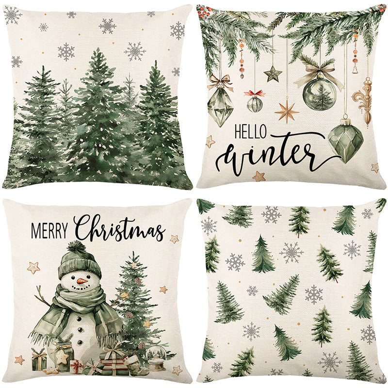 🎄Krásný vánoční povlak na polštář s potiskem