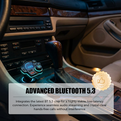 Univerzální dvouportový FM Bluetooth vysílač do auta