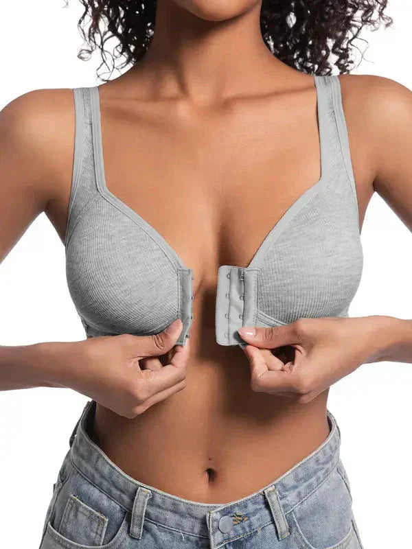 ❤️Nastavitelná push-up podprsenka s předním zapínáním – bezešvá, bez kostic, pro jarní a letní pohodlí