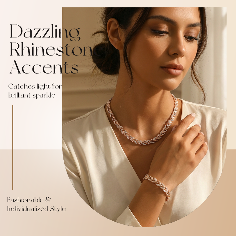 💝 Dvojnásobný Lesk – Náhrdelník a Náramek Leaf Link | Elegantní & Univerzální – Ideální Dárek Pro Ženy ✨💎