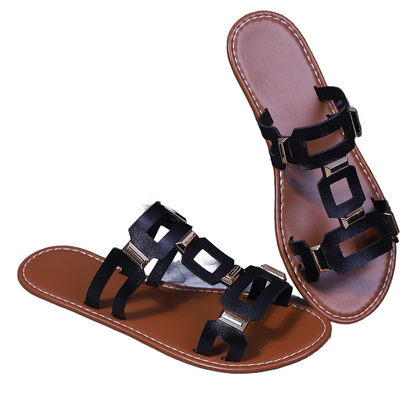 👡 Dámské sandály s geometrickými výřezy – prodyšné, lehké a stylové | Letní, protiskluzové, vhodné do města i na pláž 🌞✨🛡️