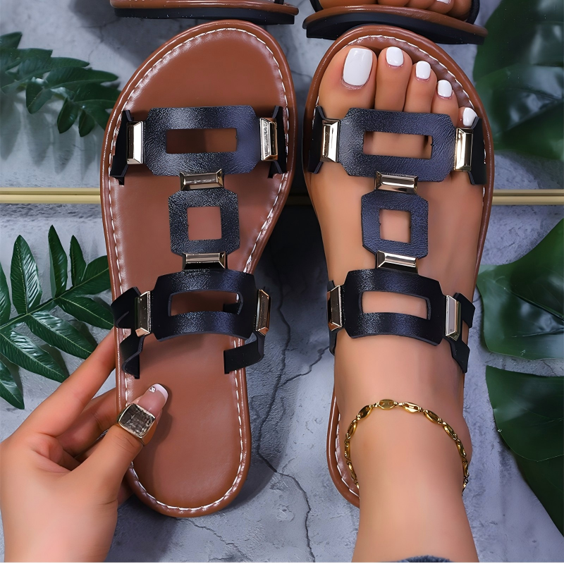 👡 Dámské sandály s geometrickými výřezy – prodyšné, lehké a stylové | Letní, protiskluzové, vhodné do města i na pláž 🌞✨🛡️