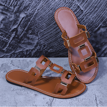 👡 Dámské sandály s geometrickými výřezy – prodyšné, lehké a stylové | Letní, protiskluzové, vhodné do města i na pláž 🌞✨🛡️