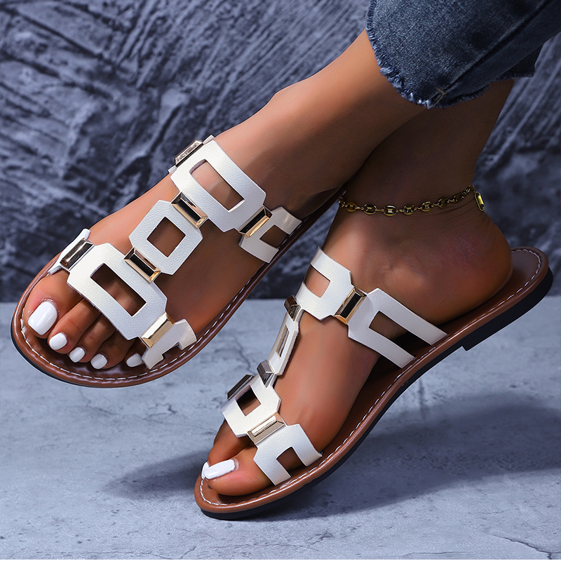 👡 Dámské sandály s geometrickými výřezy – prodyšné, lehké a stylové | Letní, protiskluzové, vhodné do města i na pláž 🌞✨🛡️