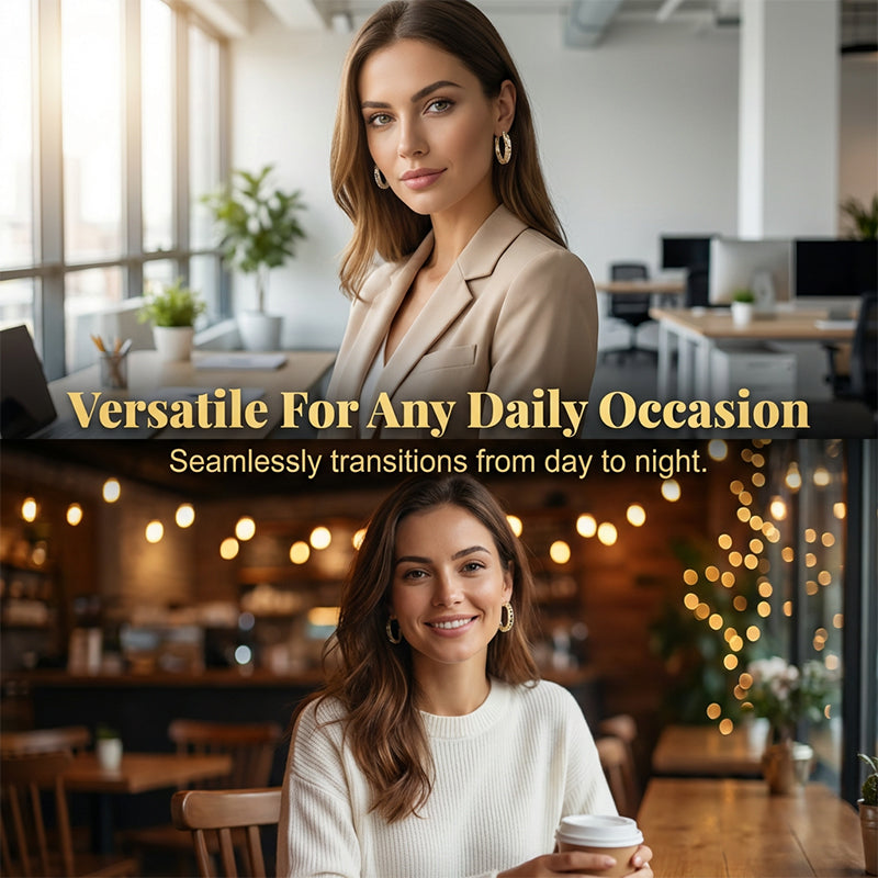 💎 Náušnice s Kameny – Duté Kruhové | Elegantní & Lehké – Perfektní Pro Každodenní Nošení i Speciální Příležitosti ✨👂