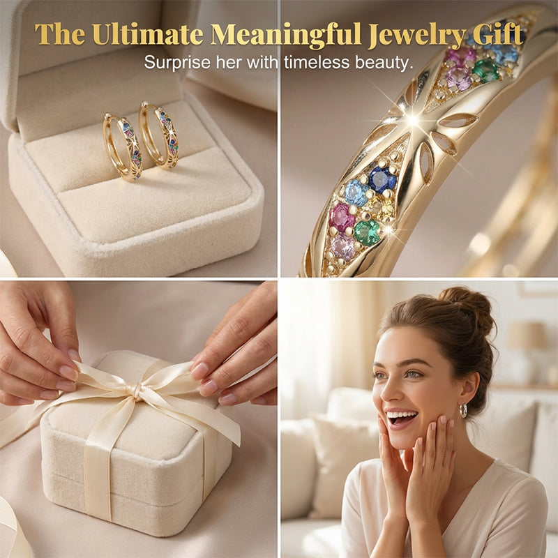 💎 Náušnice s Kameny – Duté Kruhové | Elegantní & Lehké – Perfektní Pro Každodenní Nošení i Speciální Příležitosti ✨👂