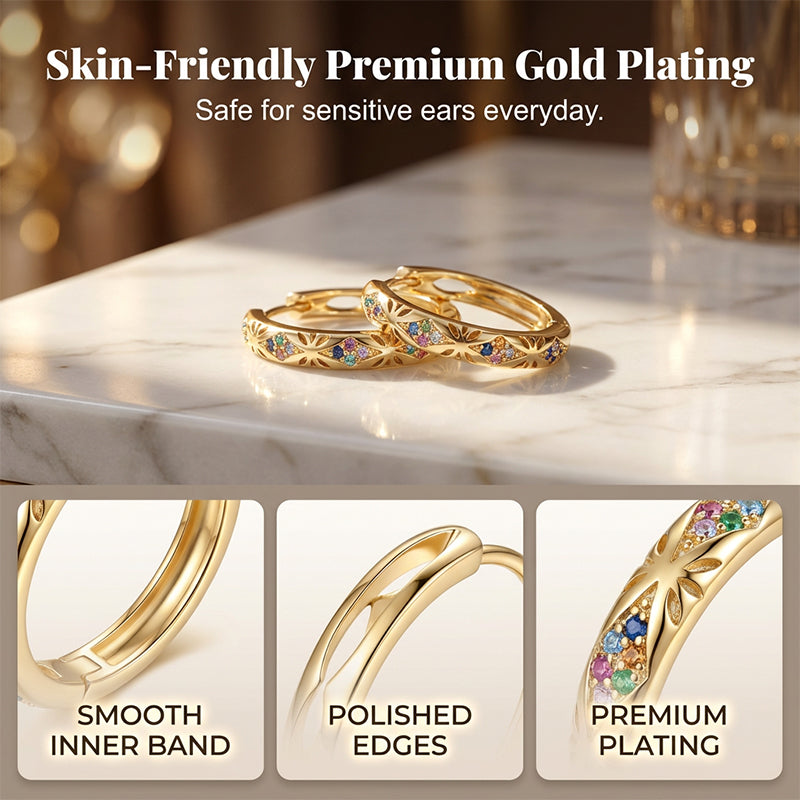 💎 Náušnice s Kameny – Duté Kruhové | Elegantní & Lehké – Perfektní Pro Každodenní Nošení i Speciální Příležitosti ✨👂